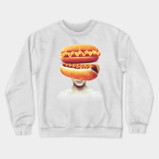 Hotdog head portrait Crewneck Sweatshirt